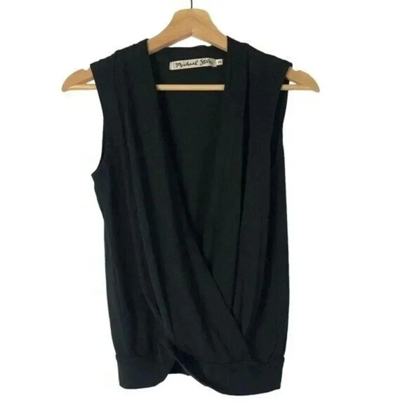 Michael Stars Black Wrap Front Tank Top XS - Picture 1 of 3